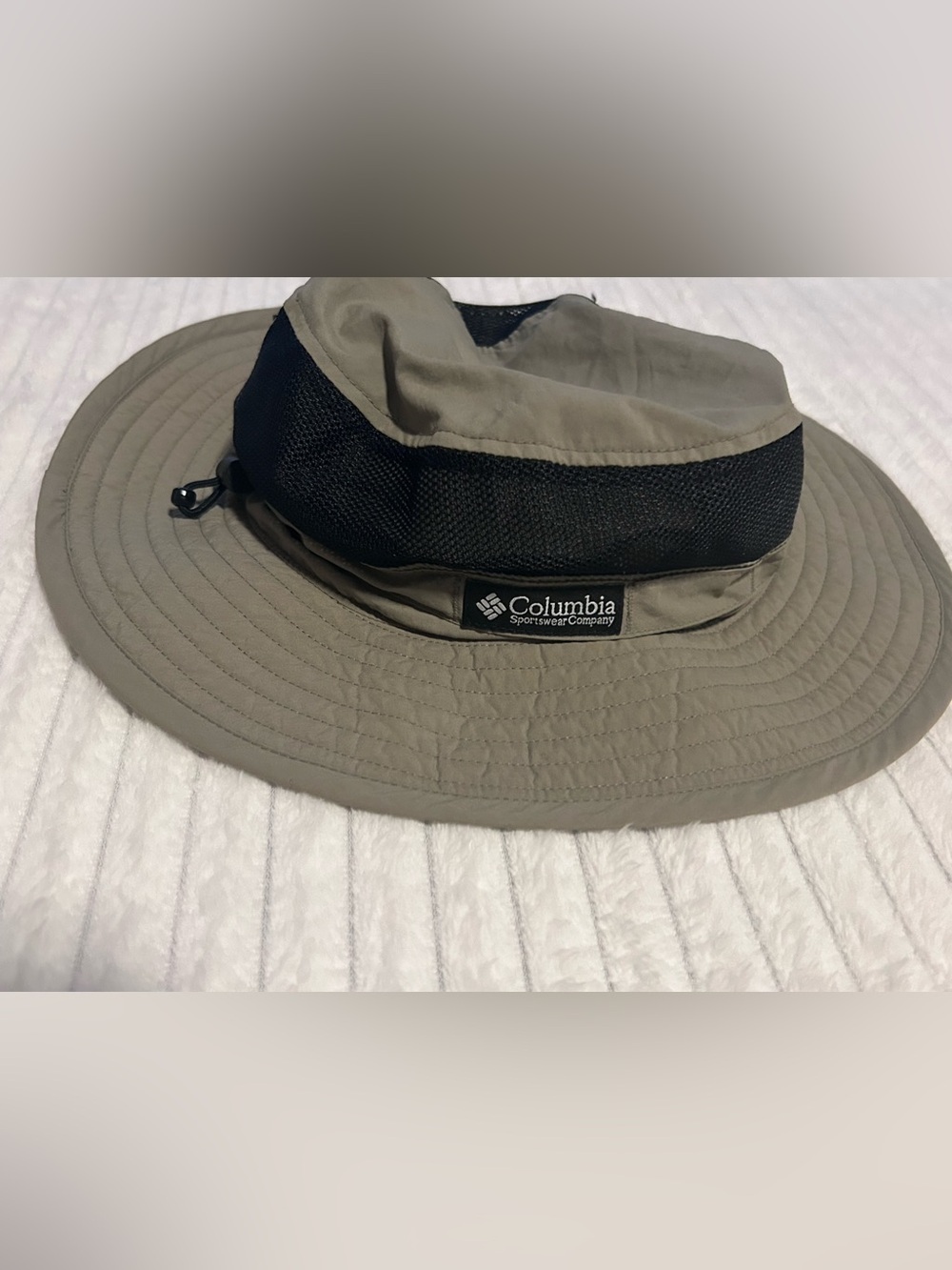 Columbia Hat Boonie Fitted Mens One Size Green Mesh Wide Brim Outdoor Sun Hiking
